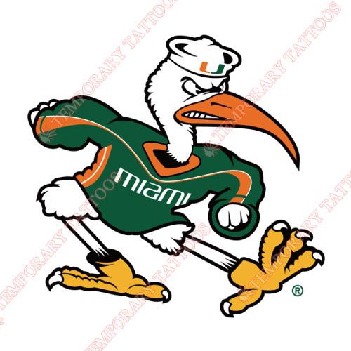 Miami Hurricanes Customize Temporary Tattoos Stickers NO.5037
